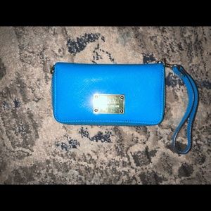 Authentic Michael kors blue wristlet